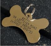 Bone Brass Pet Tag (Medium )