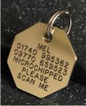 Octagonal Brass Pet Tag (Medium)