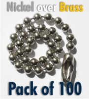 100 off 3.2mm Nickel over brass 150mm