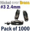 #3 2.4mm nickel over brass Connectors 1000off