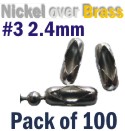 Show product details for #3 2.4mm nickel over brass Connectors 100off