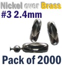 #3 2.4mm nickel over brass Connectors 2000off
