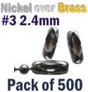Show product details for #3 2.4mm nickel over brass Connectors 500off