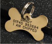 Bone Brass Pet Tag (Mini)