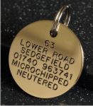 Round Brass Pet Tag (Medium)