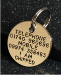 Round Brass Pet Tag (Small)