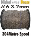 Show product details for #6 3.2mm  Nickel over brass spool 304 Metres