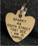 Hearts Brass Pet Tag (Medium)