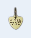 Hearts Brass Pet Tag (Mini)