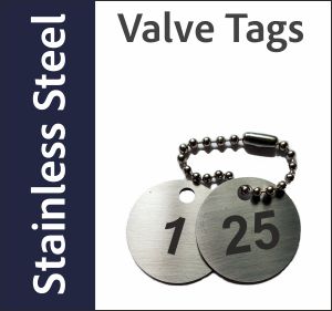 Stainless steel valve tags