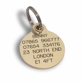 33mm (1.5") Diameter Reinforced Brass Dog Tag (Medium)