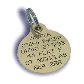 38mm (1.5") Diameter Reinforced Brass Dog Tag