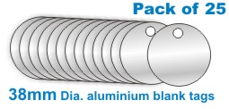 38mm Aluminium Blank Valve Tags (Pack of 25)