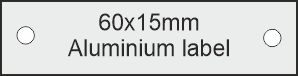 60x15x1.0mm Aluminium labels                