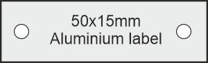 Show product details for 50x15x1.0mm Aluminium labels                