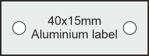 40x15x1.0mm Aluminium  labels                