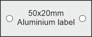 Show product details for 50x20x1.0mm Aluminium  labels                