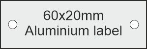 60x20x1.0mm Aluminium  labels                