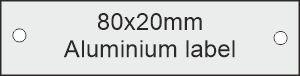80x20x1.0mm Aluminium labels                