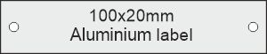 Show product details for 100x20x1.0mm Aluminium labels                