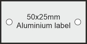 Show product details for 50x25x1.0mm Aluminium labels                
