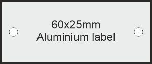 Show product details for 60x25x1.0mm Aluminium labels                