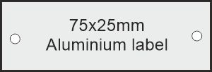 75x25x1.0mm Aluminium labels                