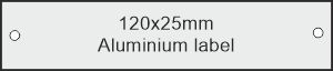 120x25x1.0mm Aluminium labels                
