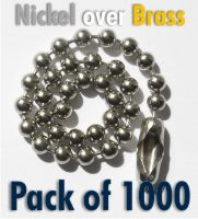 1000 off 3.2mm Nickel over brass 150mm