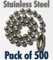 500 off Stainless Steel Ball Chain 100mm