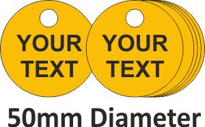 50mm dia. Customised Traffolite Valve Tags