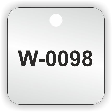 Stainless steel valve tags 38x38x0.9mm