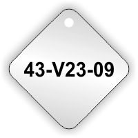 Stainless steel valve tags 50x50x0.9mm