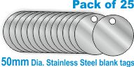 Show product details for 50mm Stainless Steel Blank Valve Tags  (Pack of 25)