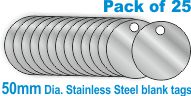 50mm Stainless Steel Blank Valve Tags  (Pack of 25)