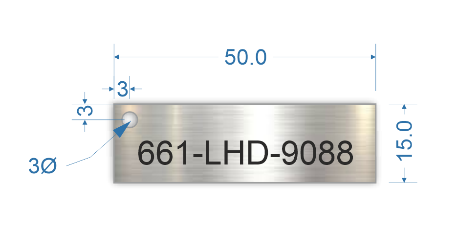 Show product details for Stainless steel valve tags 50x15x0.9mm