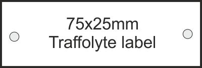 75x25x1.5mm Traffolite labels                   