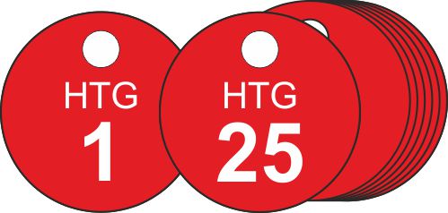 27mm dia. Traffolite Valve Tags. Packs of 25