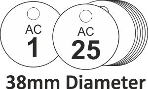 38mm dia. Traffolite Valve Tags Packs of 25