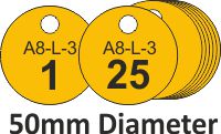 50mm dia. Traffolite Valve Tags Packs of 25