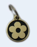 Flower Styled Brass Pet Tags