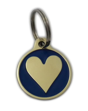 Heart Styled Brass Pet Tags