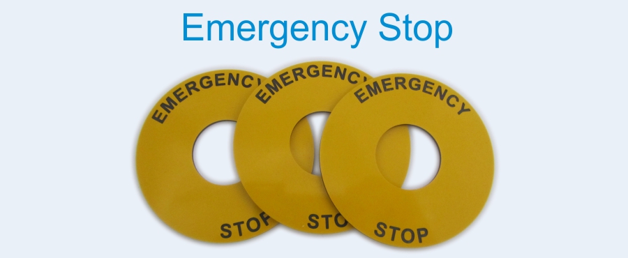 Emergency stop labels