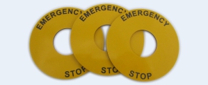 Emergency Stop Labels.  Pack of 10