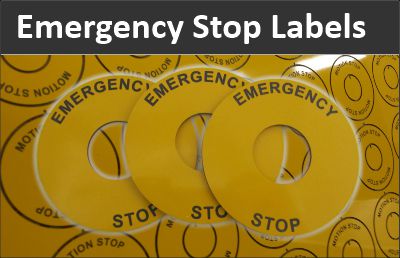 Emergency stop labels