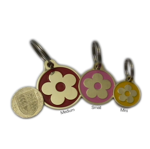 Flower Styled Brass Pet Tags