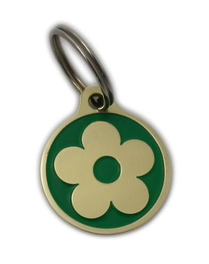 Flower Styled Brass Pet Tags
