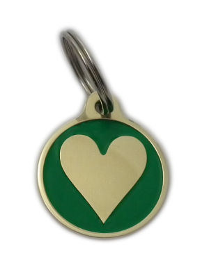Heart Styled Brass Pet Tags