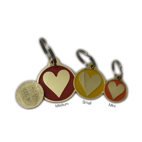 Heart Styled Brass Pet Tags