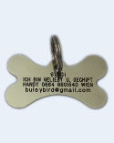 Bone Nickel Plated Brass, Chrome Pet Tag (Medium )